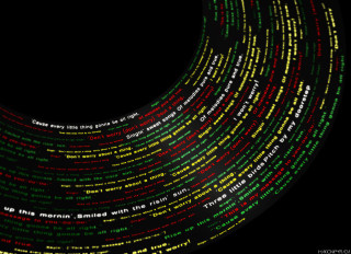 Colorful word circle black background - different language free wallpaper