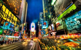 Cityscape night ferriswheel fireworks neon - tall building and traffic free wallpaper