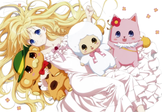 Anime characters bed cat dog 2 - a cat and a dog free wallpaper