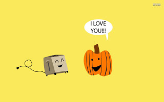 Cartoon pumpkin toaster love you - chris labrooy free wallpaper