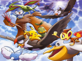 Pokemon flying sky together animals - the sky together free wallpaper