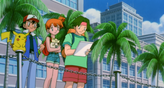 People rope building palm trees - pokemon free wallpaper