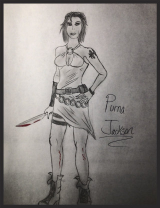 Woman knife drawing name puma - a knife free wallpaper