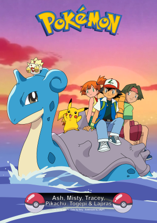Cartoon dolphin ride group water - pokemon free wallpaper