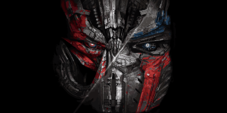Robot face red blue accents - half robot free wallpaper