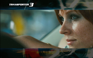 Woman driving car red white - widescreen free wallpaper