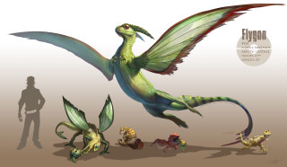 Green dragon man dinosaurs wings - a green dragon free wallpaper