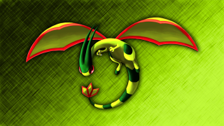 Green red bird long tail - a red flower free wallpaper