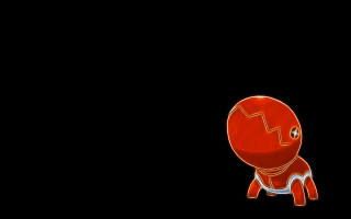 Red cartoon character black background - explosion free wallpaper