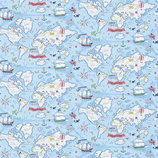 Blue world map ships stars - illustration free wallpaper