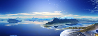 Mountain lake icebergs sunbeam beach - iceberg free wallpaper