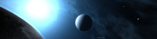 Large planet moon star sky - planet free wallpaper