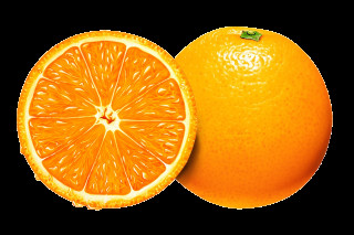 Orange slice leaf white background - whole free wallpaper