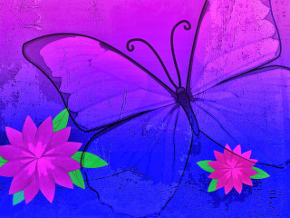 Butterfly flowers purple background pink - charles rennie mackintosh free wallpaper