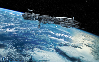 Space station orbit nasa artist - the earth free wallpaper