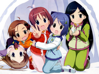 Girls snow eating smile hairclip - a group of girls free wallpaper