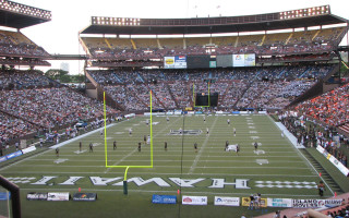 Football stadium field people yellow - a football stadium free wallpaper