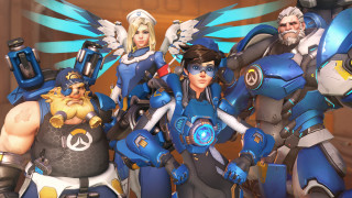 Overwatching characters game creation blue - suit free wallpaper