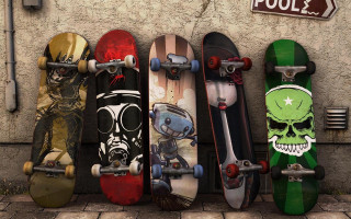 Skateboards skulls wall sign pool2 - brom free wallpaper