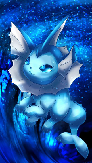 Blue white dragon riding wave - back end free wallpaper