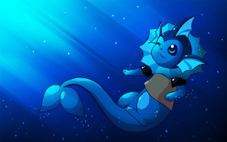 Blue dragon black nose floating - chippy free wallpaper