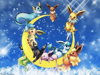 Pokemon crescent moon snow stars 2 - pokemon free wallpaper