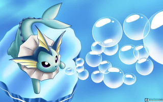 Cartoon fish bubbles blue background - aquirax uno free wallpaper