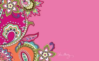 Pink paisley folkart silkscreen summer - a silk screen free wallpaper