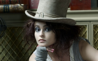 Woman hat gloves head hand - her head and a hand free wallpaper