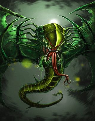 Green red octopus tentacles back - eddie mendoza free wallpaper