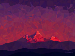 Red mountain purple sky red 2 - a red triangle free wallpaper