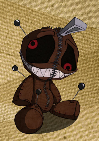 Brown teddy bear knife cord - its mouth free wallpaper