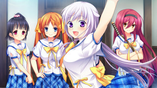 Girls school uniforms posing arms - a group of girls free wallpaper