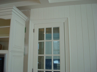 White door glass window white - white wall free wallpaper