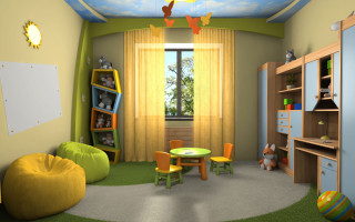 Childrens room green carpet yellow - edi rama free wallpaper