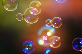 Soap bubbles floating air blurry - soft free wallpaper