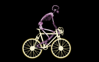 Skeleton bike holography white roman - the front wheel free wallpaper