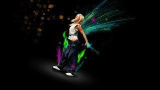 Woman dancing colorful background black - square free wallpaper