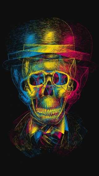 Skull hat tie psychedelic dali - a skull free wallpaper