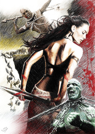 Woman sword statue man knife - a sword next free wallpaper