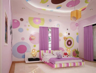 Pink bedroom polka dots craft - a pink bed free wallpaper