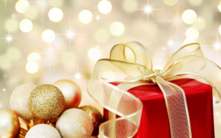 Red present box gold ribbon 2 - present free wallpaper