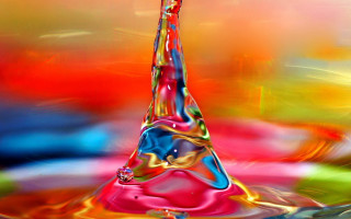 Colorful liquid droplet red blue - abstract art free wallpaper