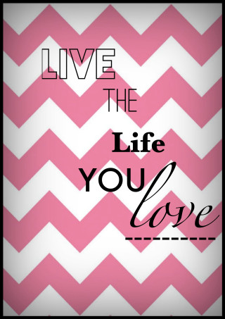 Pink white chevron live the - free love wallpaper