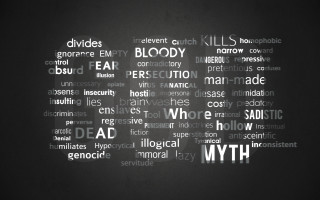 Myth wordcloud blackwhite background - excessivism free wallpaper