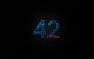 Black background blue red 42 - letterism free wallpaper