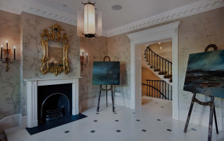 Fireplace paintings chandelier ceiling room - the ceiling free wallpaper