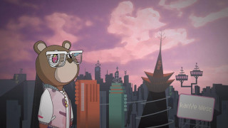 Cartoon bear sunglasses city skyline 2 - sunglass free wallpaper