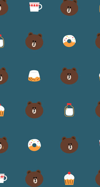Bears cakes blue background coffee 2 - generative art free wallpaper