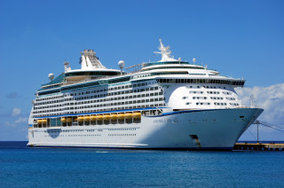 Cruise ship docked ocean dock - art green free wallpaper